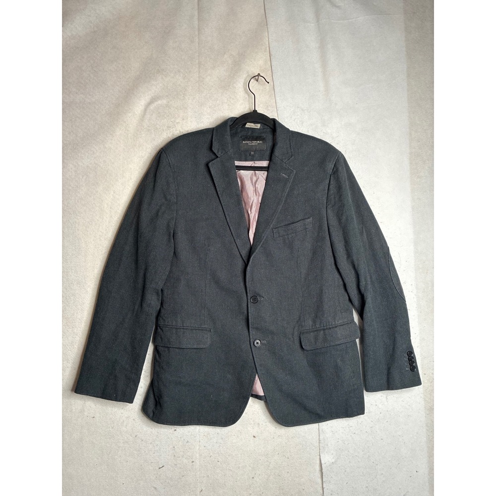 Banana Republic Mens 42S Tailored Fit Gray Textured Cotton Blazer Sport Coat